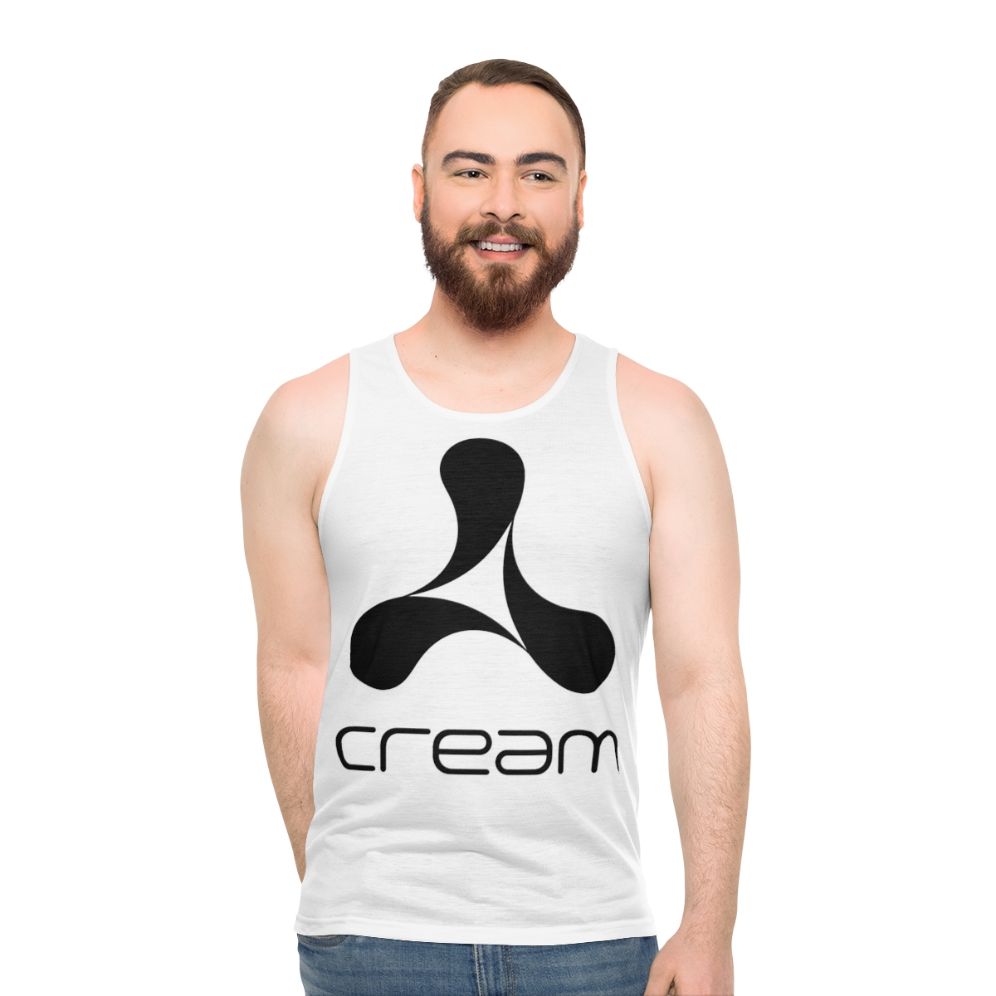 Cream minimalist unisex tank top