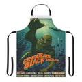 Creature from the Black Lagoon inspired modern kitchen apron with a horror movie monster design