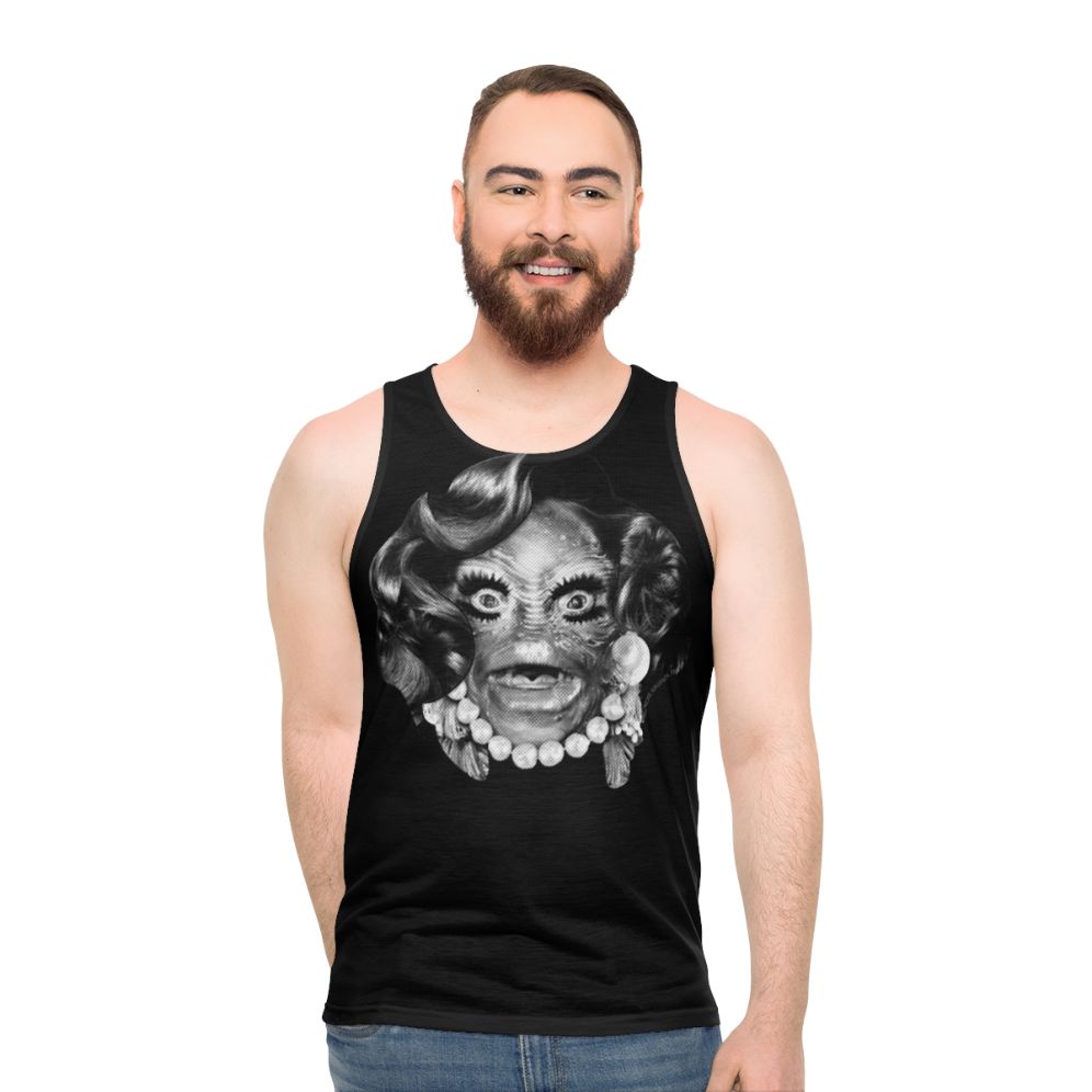Unisex tank top with Creature From The Black Lagoon monster design
