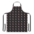 A dark and eerie apron with a haunting design, perfect for horror fans and Halloween enthusiasts.