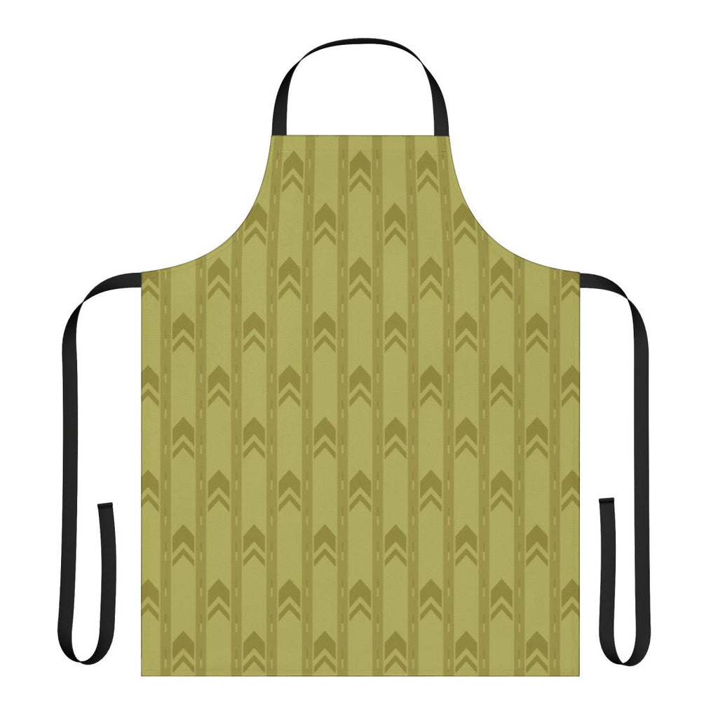 Apron featuring a creepy, liminal space-inspired wallpaper design from the Backrooms internet meme.