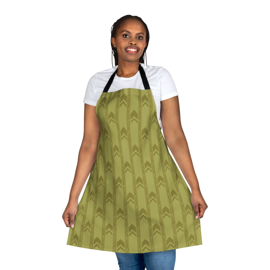 Apron featuring a creepy, liminal space-inspired wallpaper design from the Backrooms internet meme.