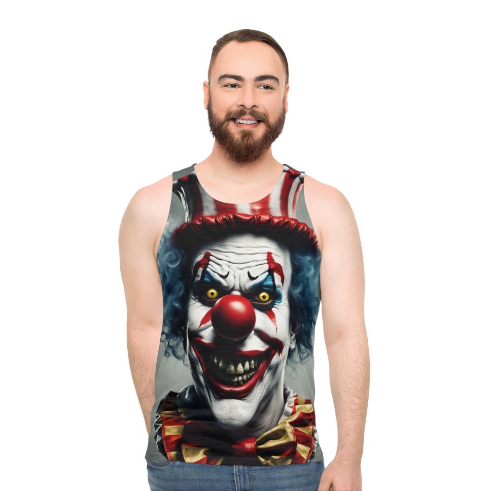 Creepy clown unisex Halloween tank top