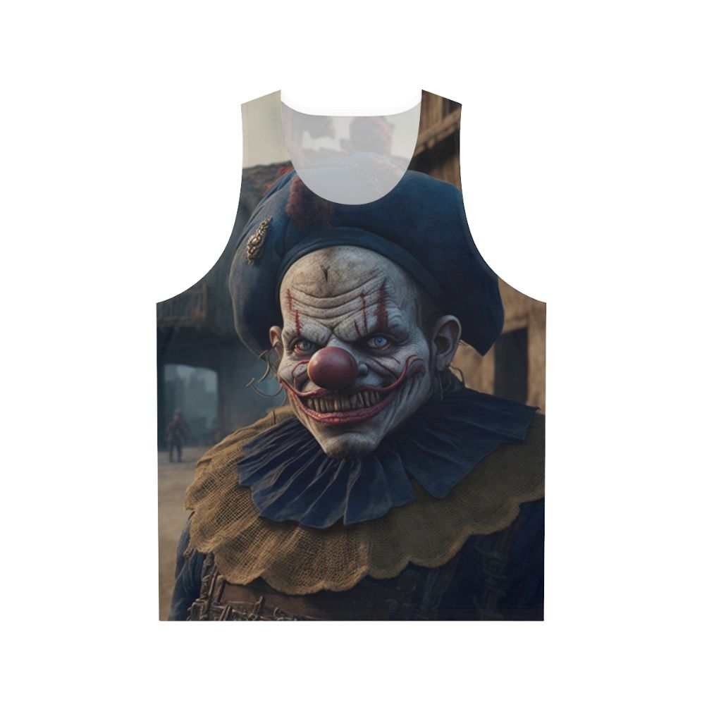 Creepy clown unisex tank top
