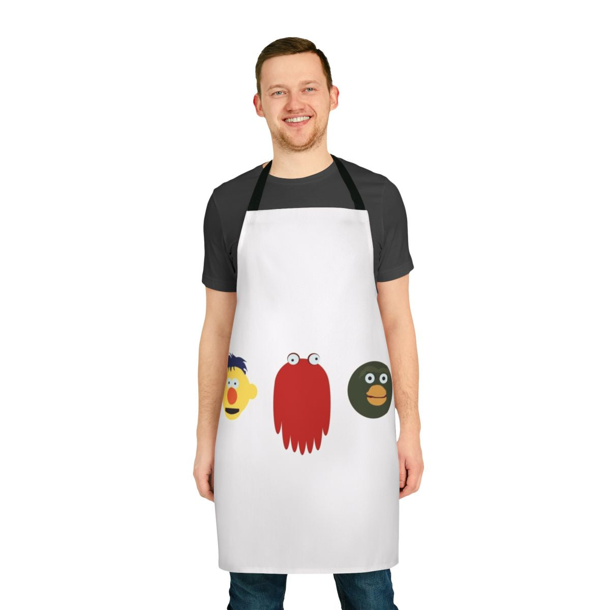 Creepy apron featuring the "Don't Hug Me I'm Scared" design, a popular YouTube horror comedy series
