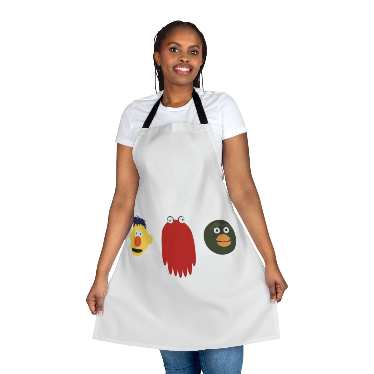 Creepy apron featuring the "Don't Hug Me I'm Scared" design, a popular YouTube horror comedy series
