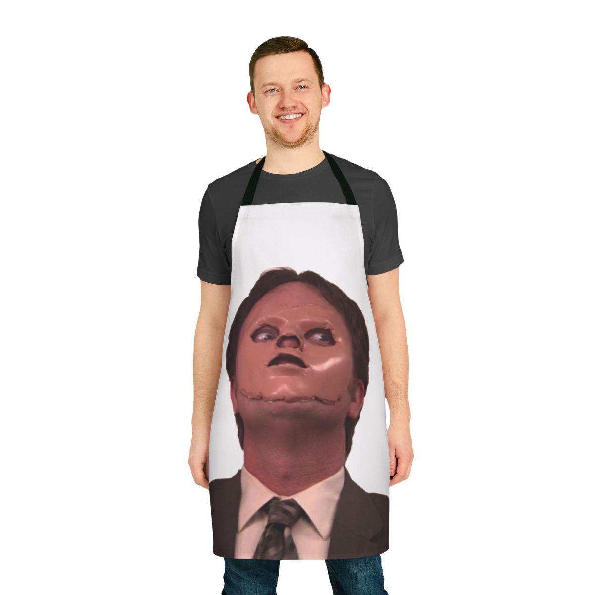Creepy Dwight Schrute inspired apron for fans of the TV show The Office