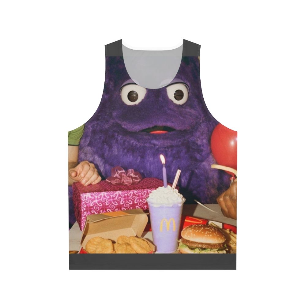 Creepy Grimace McDonalds Birthday Unisex Tank Top