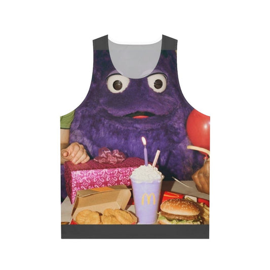 Creepy Grimace McDonalds Birthday Unisex Tank Top