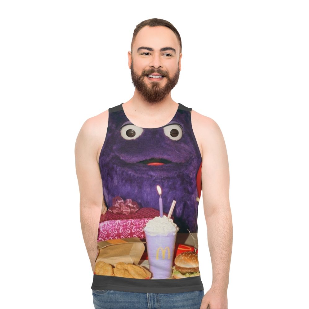 Creepy Grimace McDonalds Birthday Unisex Tank Top