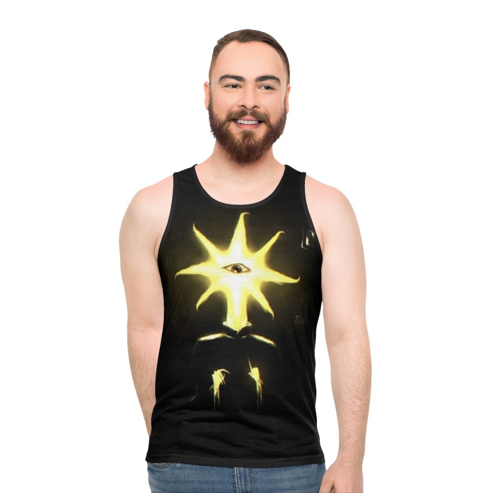 Creepy horror unnerving spooky tank top with Anklager unisex design