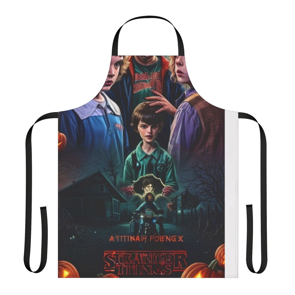 Stranger Things themed apron with spooky design
