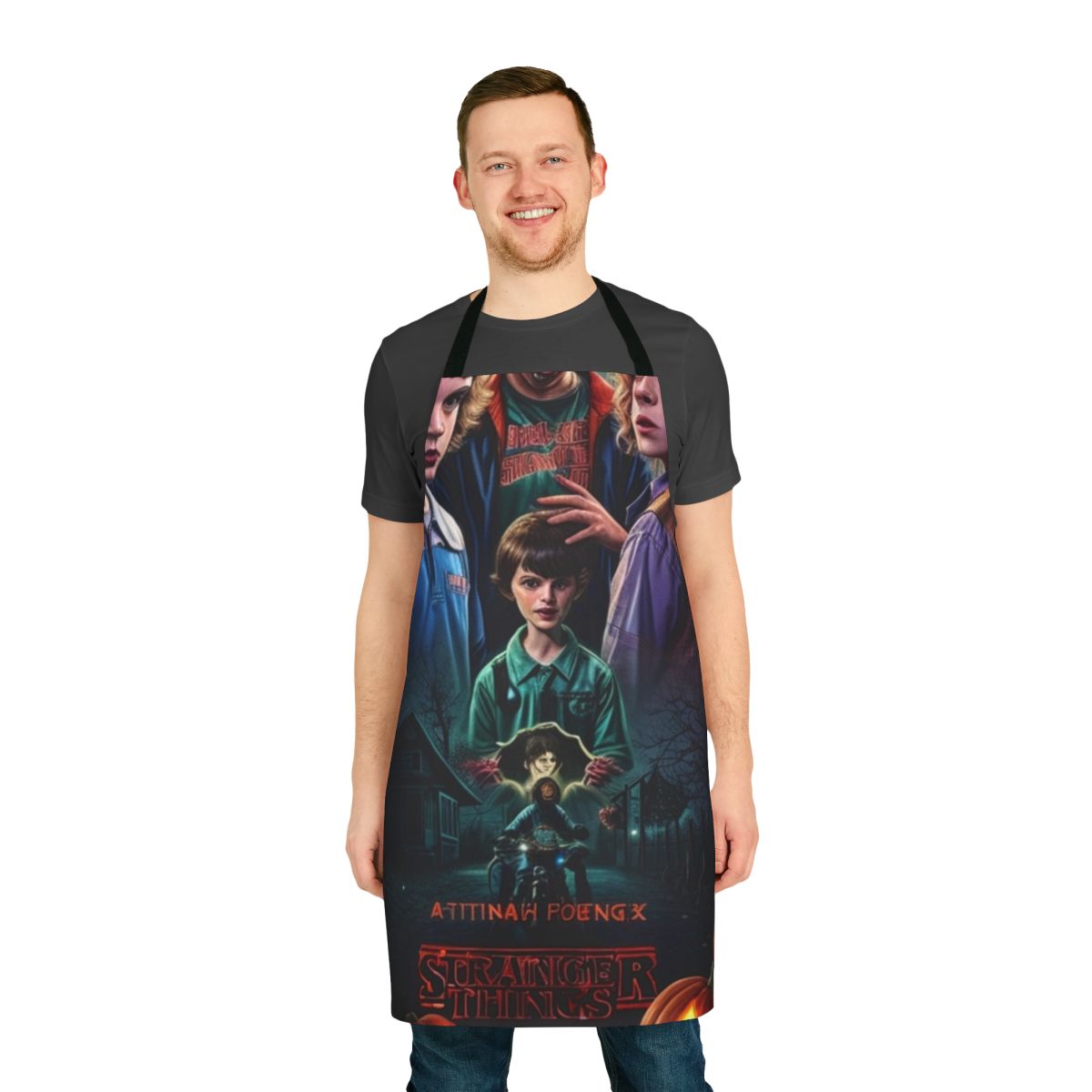 Stranger Things themed apron with spooky design