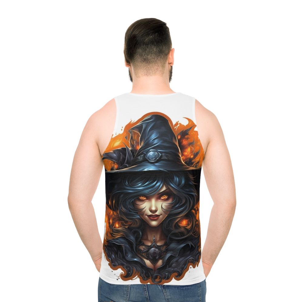 Creepy witch Halloween unisex tank top