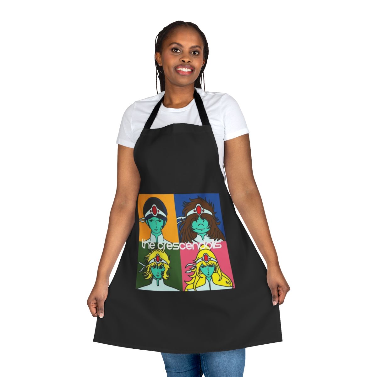 Stylized Crescendolls Alien-themed apron with Daft Punk Discovery references