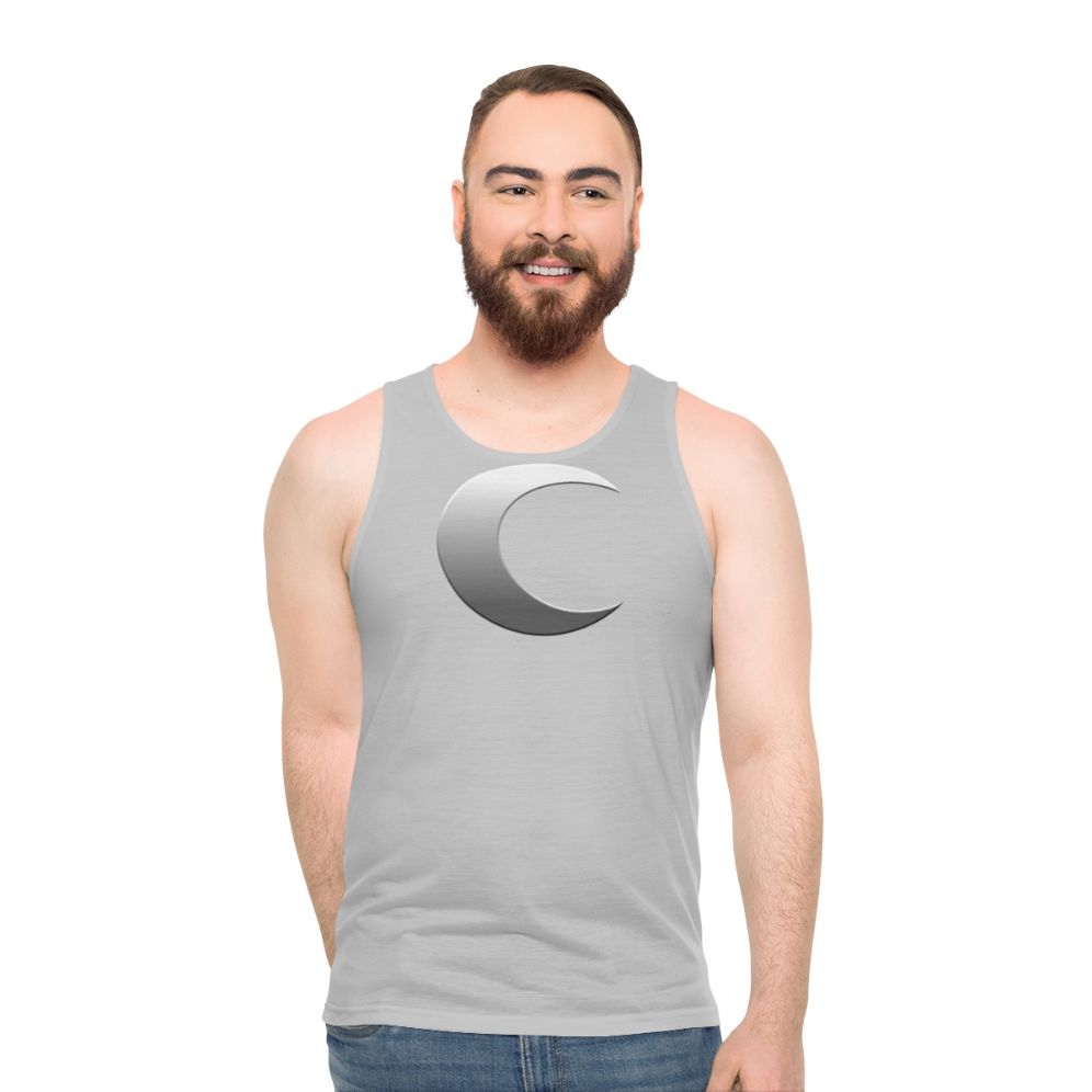 Crescent moon cosmic design unisex tank top