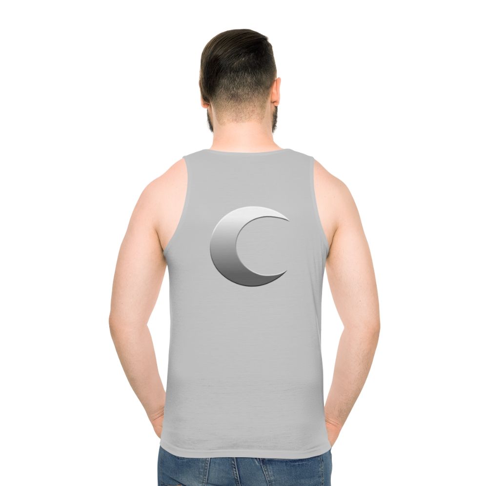 Crescent moon cosmic design unisex tank top