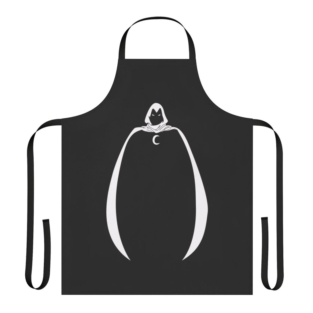A high-quality apron featuring a crescent moon design, inspired by the Marvel superhero Moon Knight.