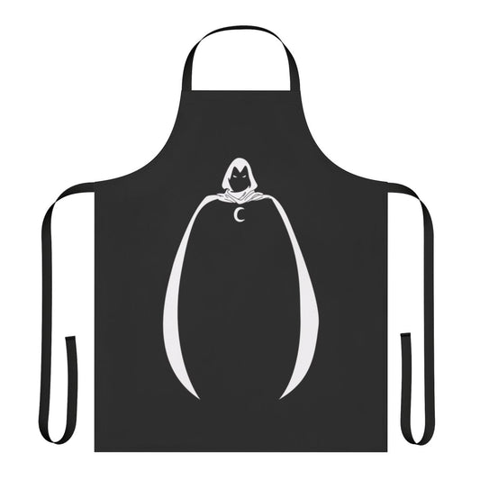 A high-quality apron featuring a crescent moon design, inspired by the Marvel superhero Moon Knight.