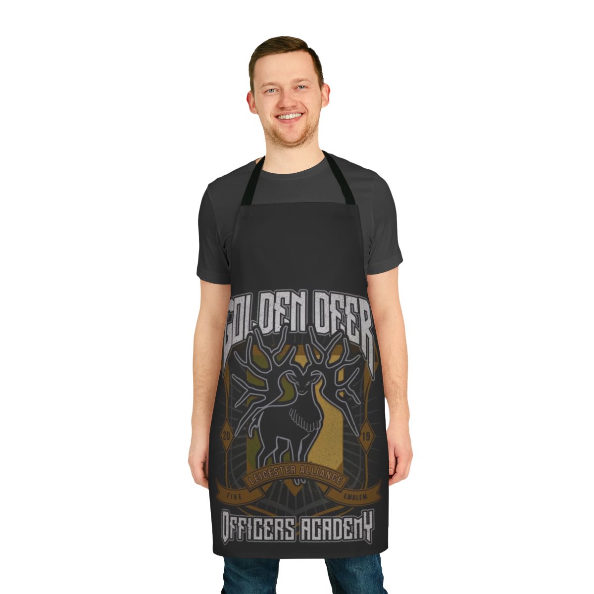 Golden Deer Crest apron with a fantasy design for Fire Emblem enthusiasts