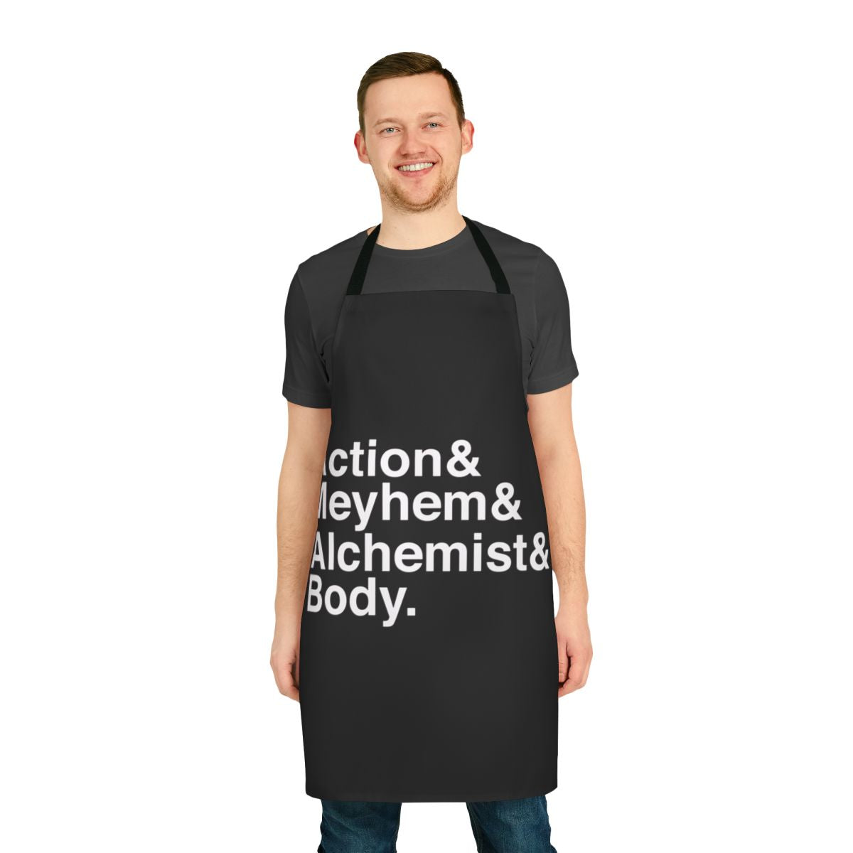 Crew rap-inspired apron with hip hop graphics