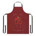 Crimson Chin-inspired funny apron with the iconic cleft chin design