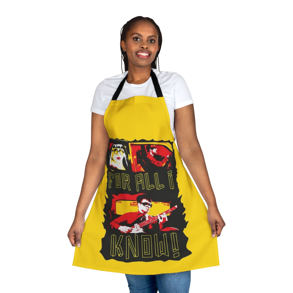 Crimson Told You So Inspired Apron with band and comic graphic