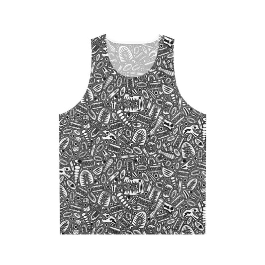 Crinoid fossil pattern unisex tank top