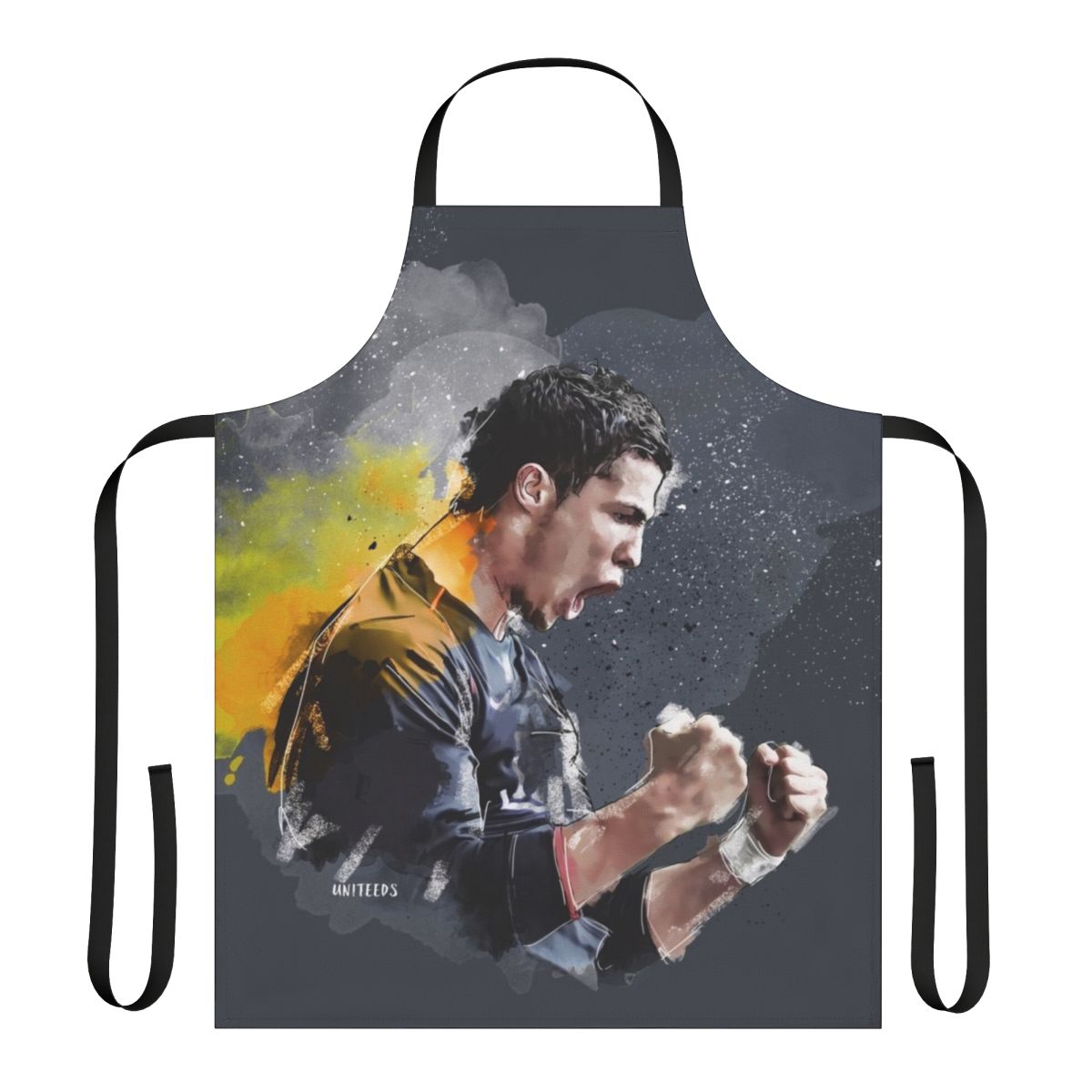 Cristiano Ronaldo Inspired Painting Apron with Black Color