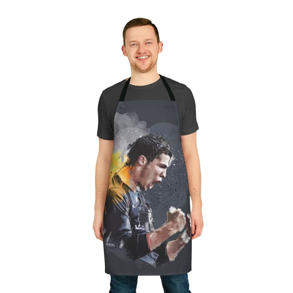 Cristiano Ronaldo Inspired Painting Apron with Black Color