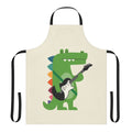 Croco Rock themed apron with a colorful, punk rock inspired crocodile or alligator print design.