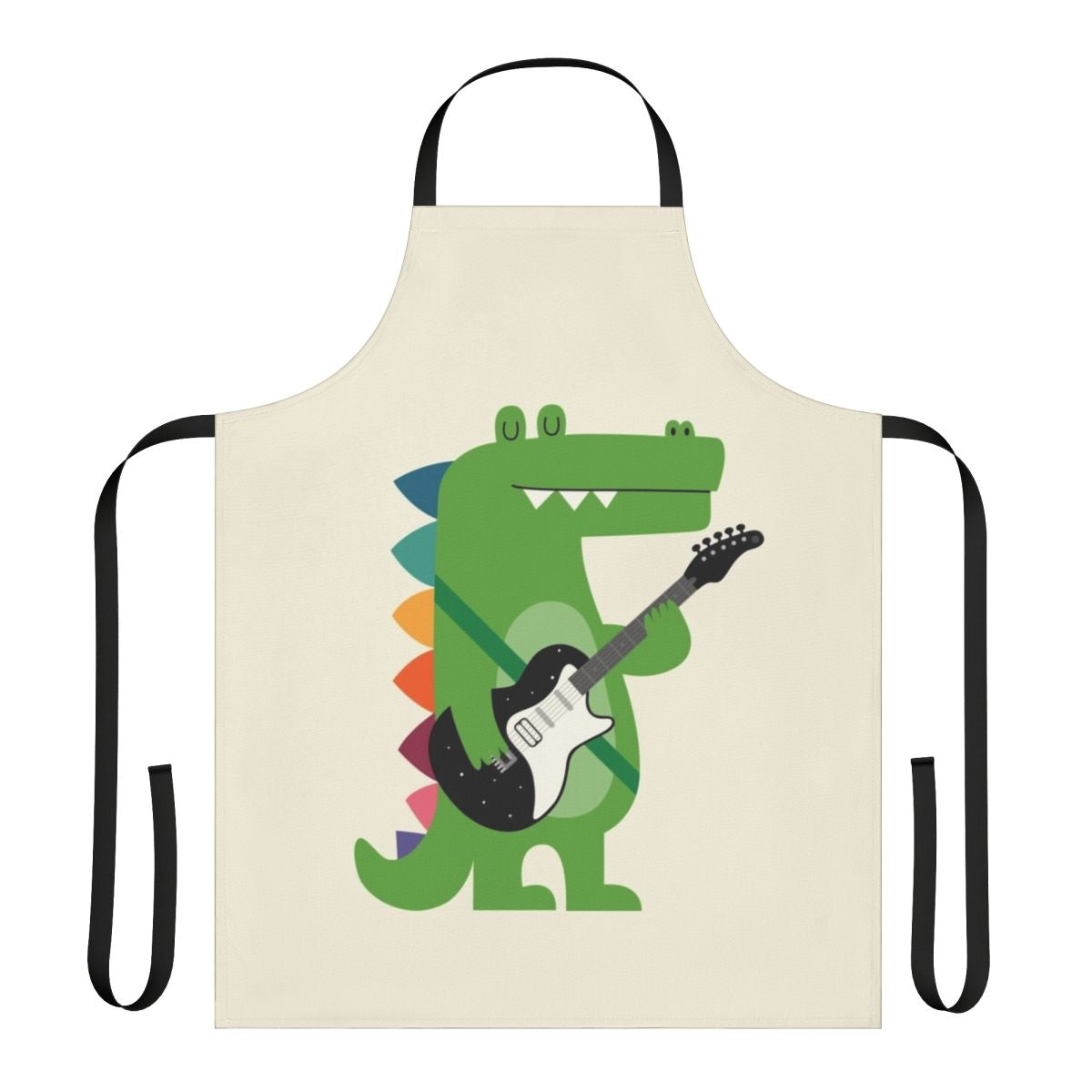 Croco Rock themed apron with a colorful, punk rock inspired crocodile or alligator print design.