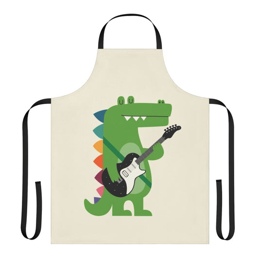 Croco Rock themed apron with a colorful, punk rock inspired crocodile or alligator print design.