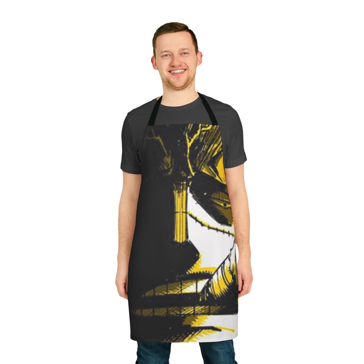 Crocodile-themed one piece anime apron with vibrant colors and intricate design