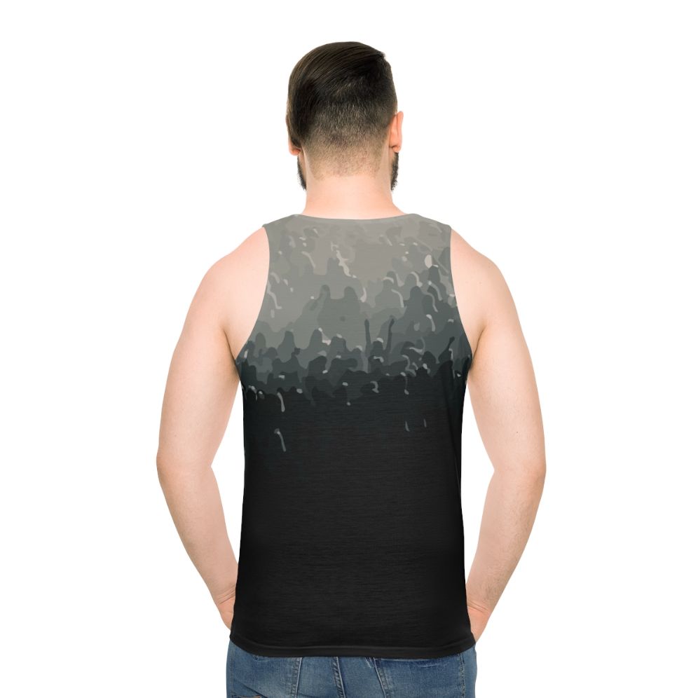 Crowd Unisex Black and White Tank Top