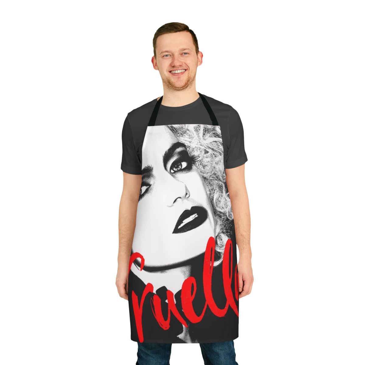 Cruella-Inspired Apron with Dalmatian Print