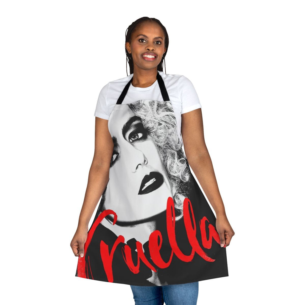 Cruella-Inspired Apron with Dalmatian Print