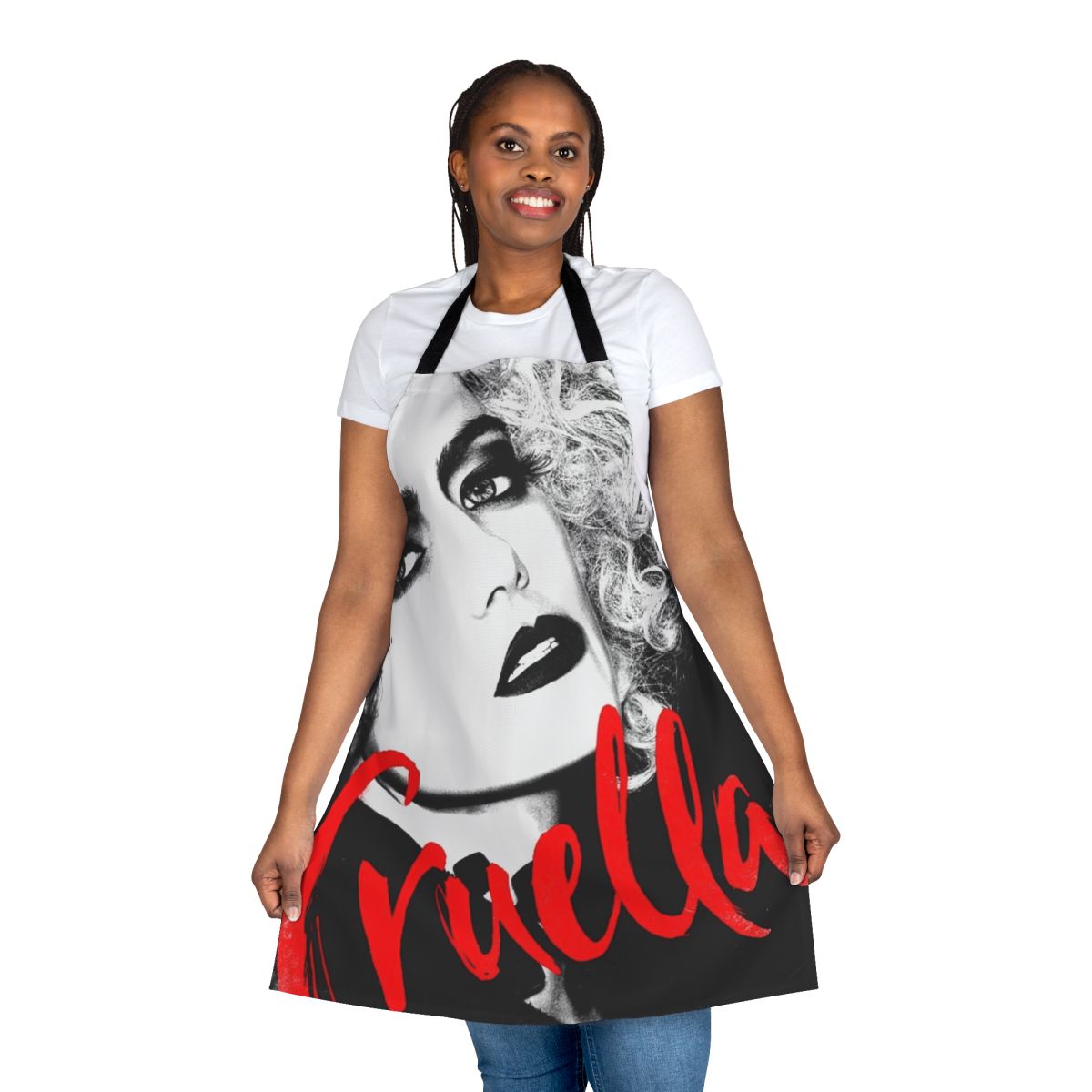 Cruella-Inspired Apron with Dalmatian Print