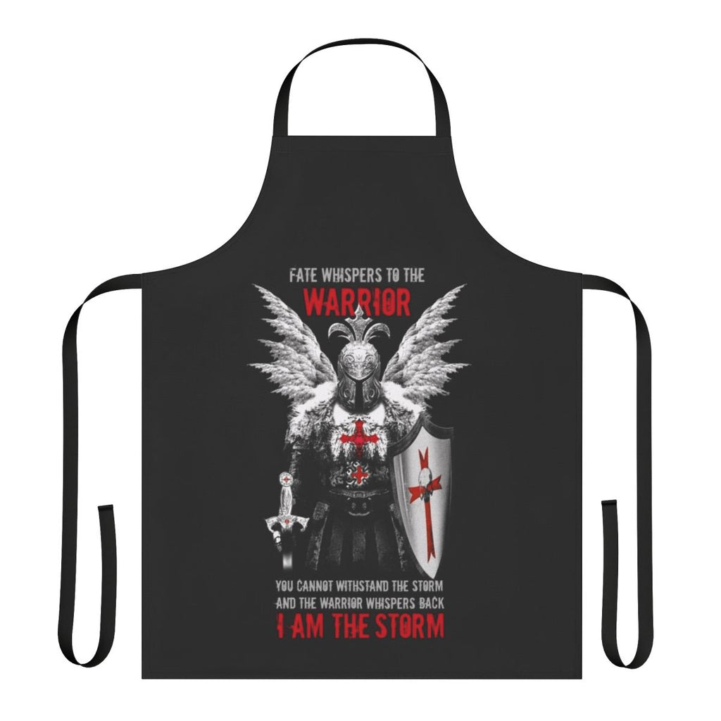 A high-quality apron featuring a knights templar warrior design, perfect for culinary, fitness, or DIY projects.