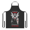 A high-quality apron featuring a knights templar warrior design, perfect for culinary, fitness, or DIY projects.