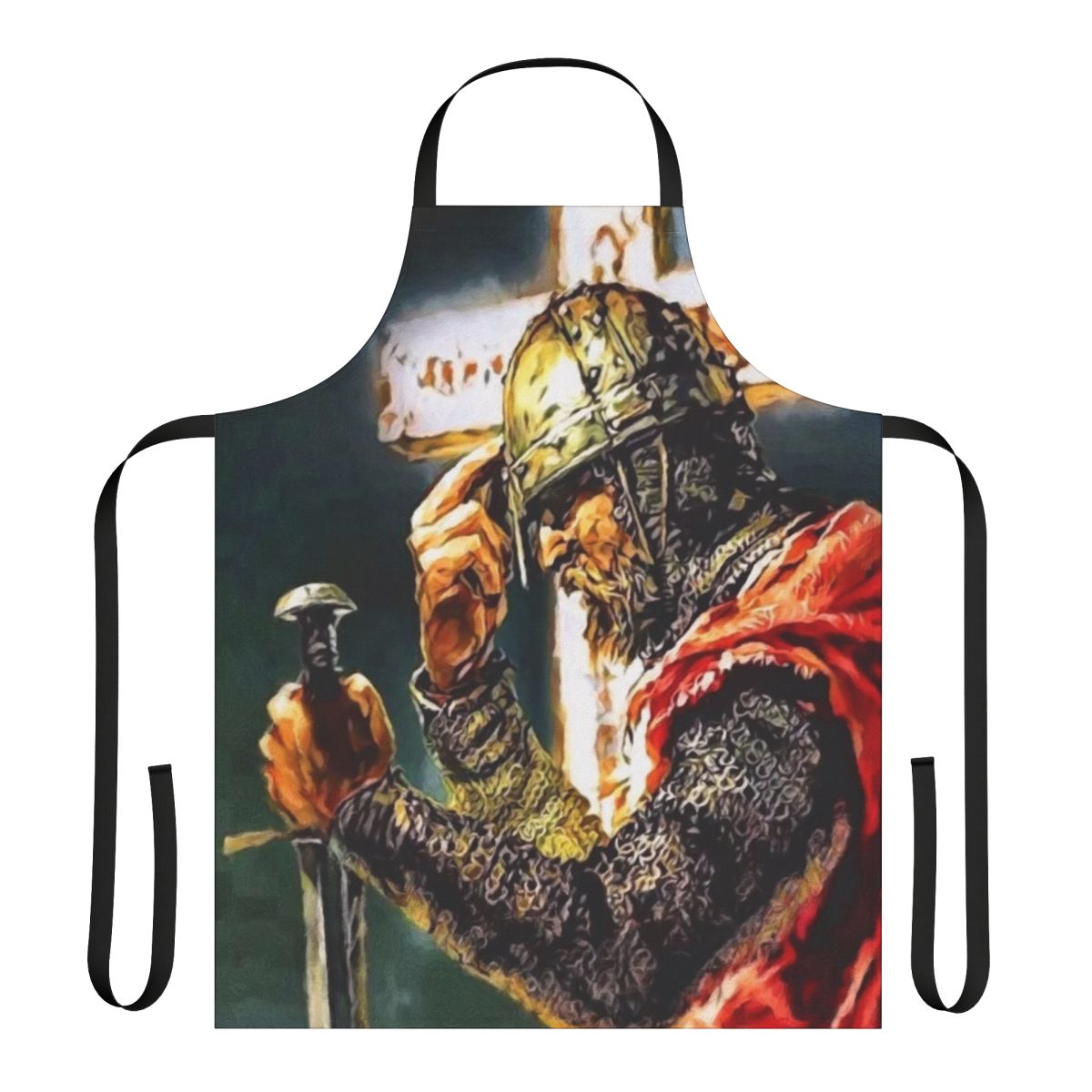 Crusader Knight Inspired Apron with Usyk Boxer Imagery