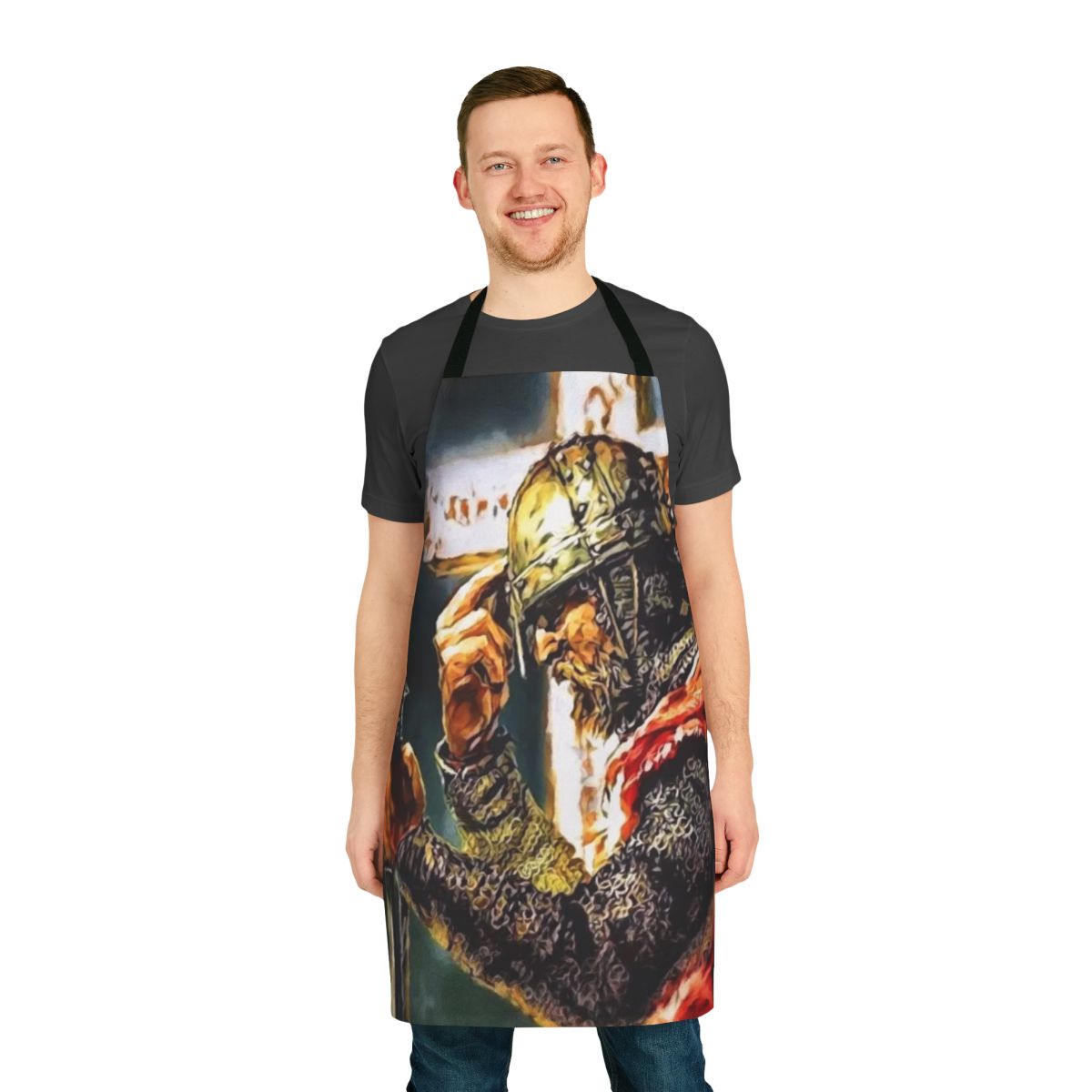 Crusader Knight Inspired Apron with Usyk Boxer Imagery