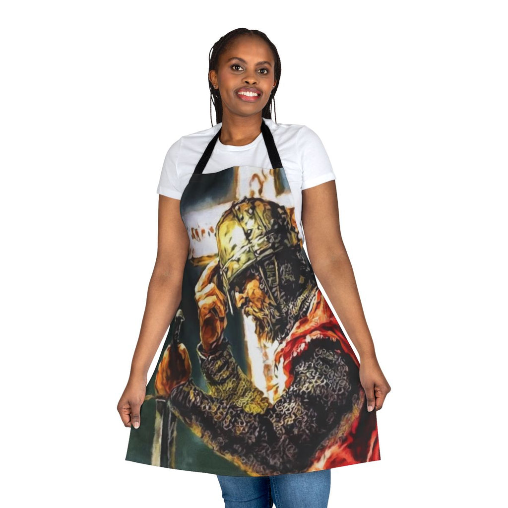 Crusader Knight Inspired Apron with Usyk Boxer Imagery