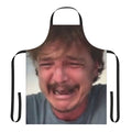 Apron featuring a crying meme image of actor Pedro Pascal