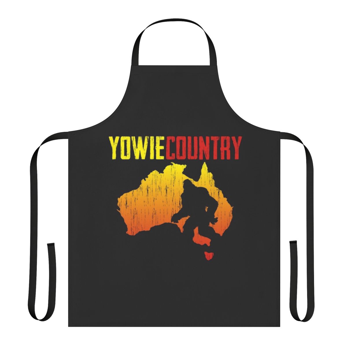 Apron featuring a Yowie, a cryptid from Australian folklore