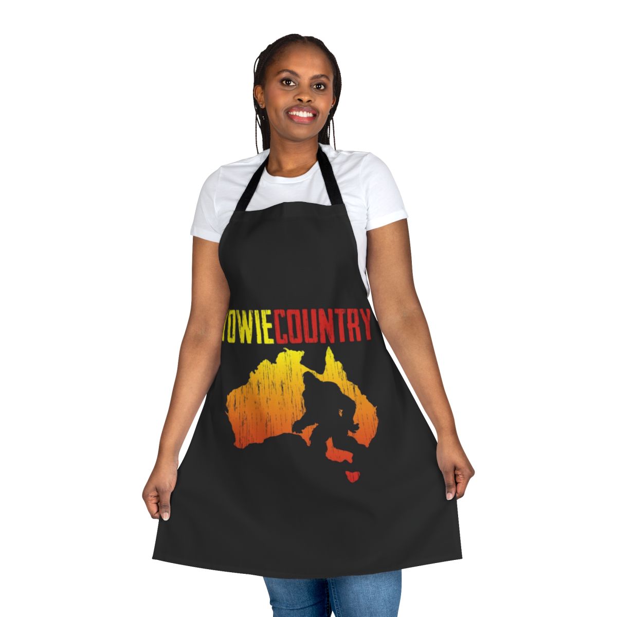 Apron featuring a Yowie, a cryptid from Australian folklore