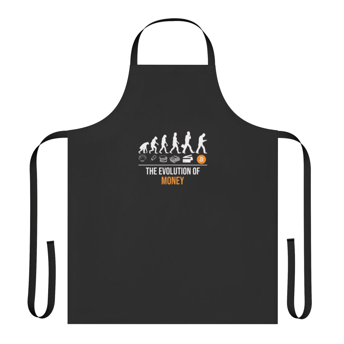 Cryptocurrency Evolution Apron featuring Bitcoin's historical progression