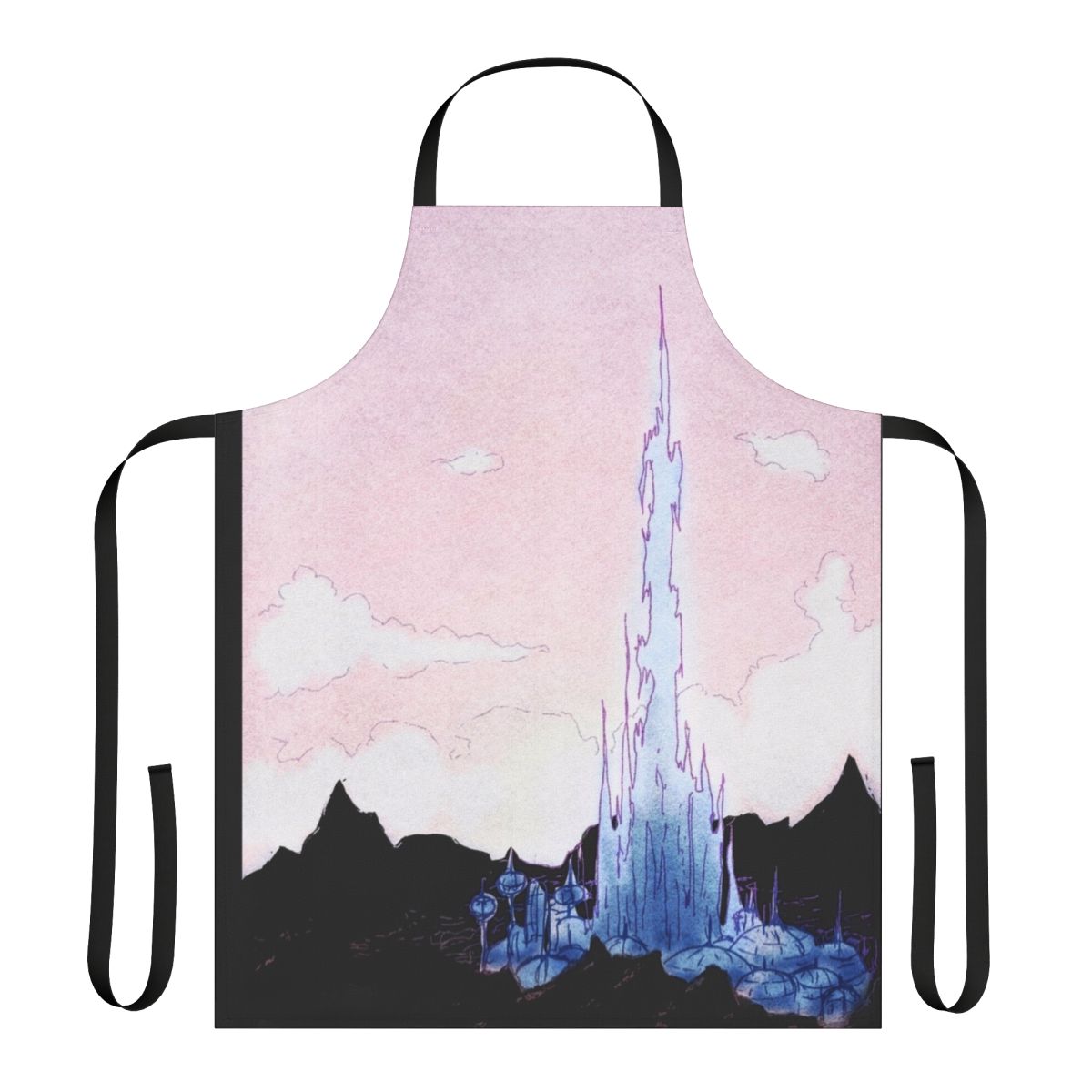 Vibrant apron featuring the iconic Crystarium design from Final Fantasy XIV: Shadowbringers