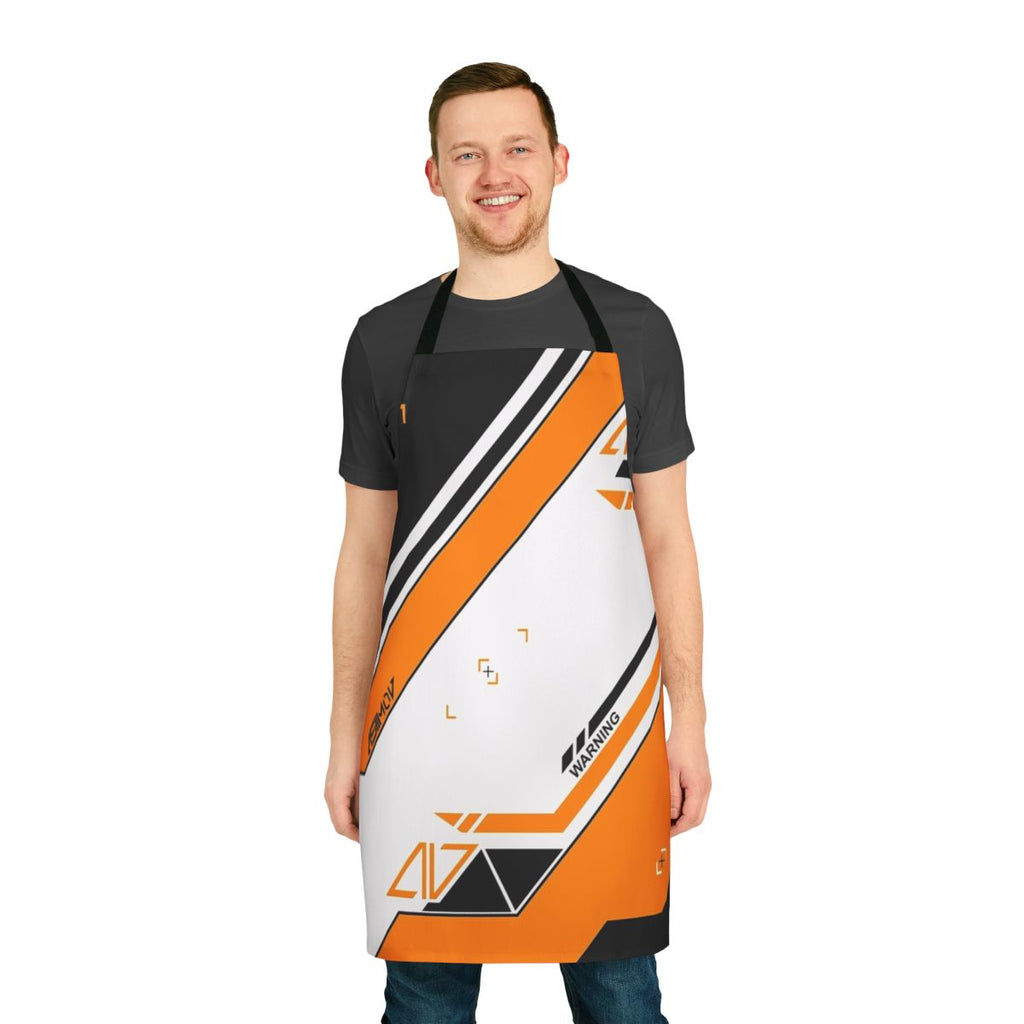 Counter Strike Global Offensive inspired apron with Asiimov game skin pattern