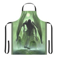 A black apron with the image of Cthulhu, the iconic creature from H.P. Lovecraft's Cthulhu Mythos